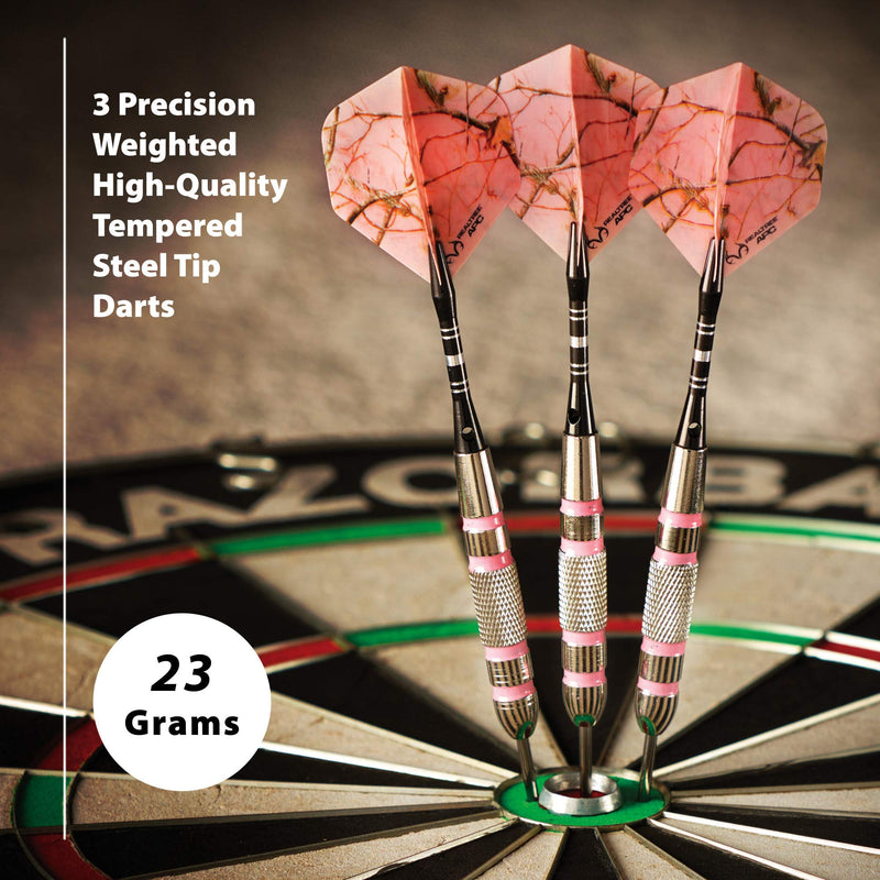 Fat Cat by GLD Products Realtree APC Pink Camo Steel Tip Darts with Storage/Travel Case, 23 Grams , Black - NewNest Australia