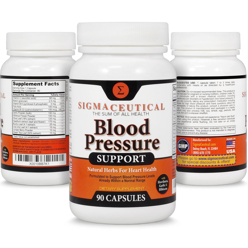 Premium Blood Pressure Support Formula - High Blood Pressure Supplement with Hawthorn Extract, Olive Leaf, Garlic Extract & Hibiscus Supplement - Blood Pressure Medicine - 90 Capsules 90 Count (Pack of 1) - NewNest Australia