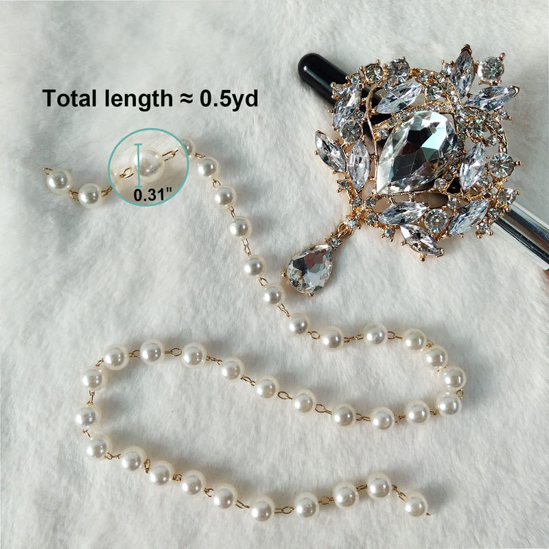 Yhsheen Rhinestone Brooches Crystal Brooch Pins, Pearl Crystal Wedding Bouquet kit Set (Gold-14pcs) Gold-14pcs - NewNest Australia