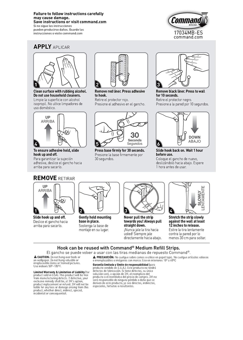 NewNest Australia - Command 17034MB-2ES Medium Matte Black Decorative, 2 Hooks Per Pack, Great for dorm decor 