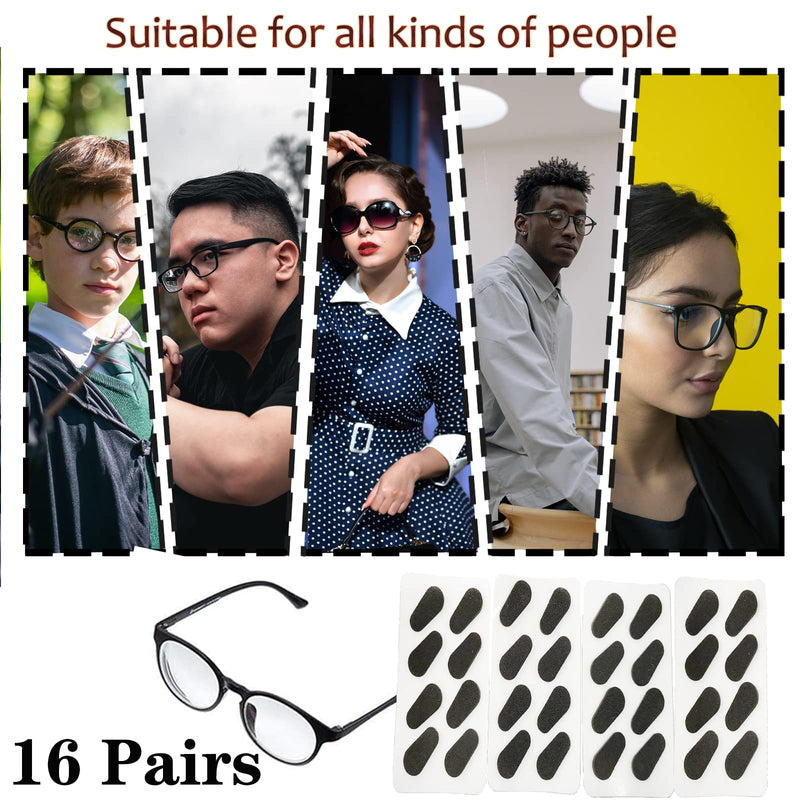 Zoetekway 16 Pairs Of Soft Foam Nose Pads, Non-Slip Pad For Glasses, Self-Adhesive Non-Slip Glasses Nose Pads, 1 Mm Thick, For Myopia Glasses, Reading Glasses, Sunglasses (Black) - NewNest Australia