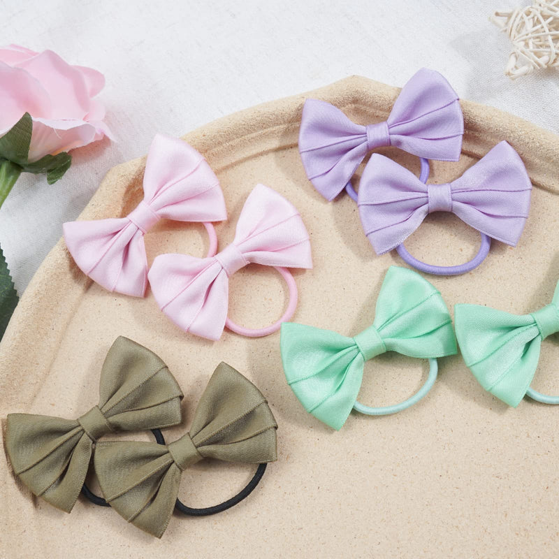 JOYOYO 40 Pcs Hair Bobbles for Girls Ponytail Holders Kids Hair Bows and Bands Hair Ties for Little Girls Medium Bows 3 Inch, Strong Hair Bands Hair Bow Bobbles for Girls Bowknot - NewNest Australia