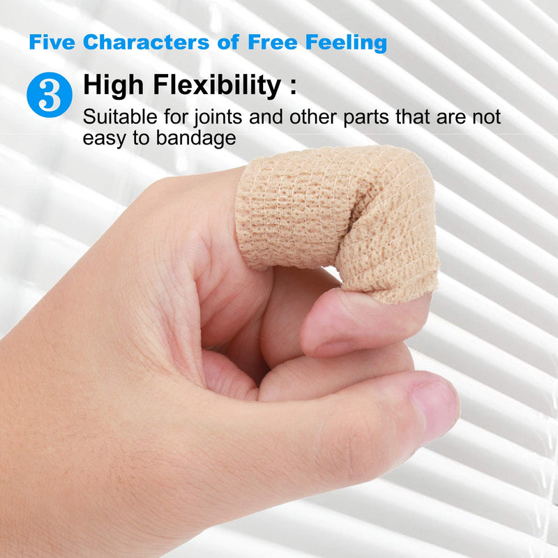 Cohesive Bandage Wrap, Self Adhesive Medical Tape,Vet Wrap, Athletic Elastic Stretch Band, self Adhesive, Flexible, Breathable & idea for Sport Injury & Wound/Finger/Wrist (Pets Too) 2“x15ft - NewNest Australia