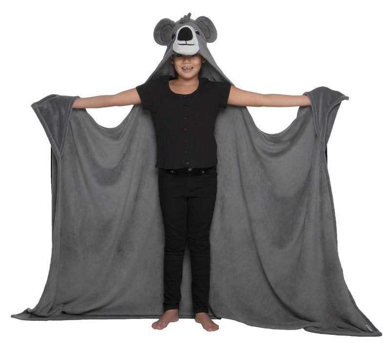 NewNest Australia - Funziez! Hooded Koala Plush Blanket - Wearable Throw for Kids - Unisex Children's Blanket 1 Grey 