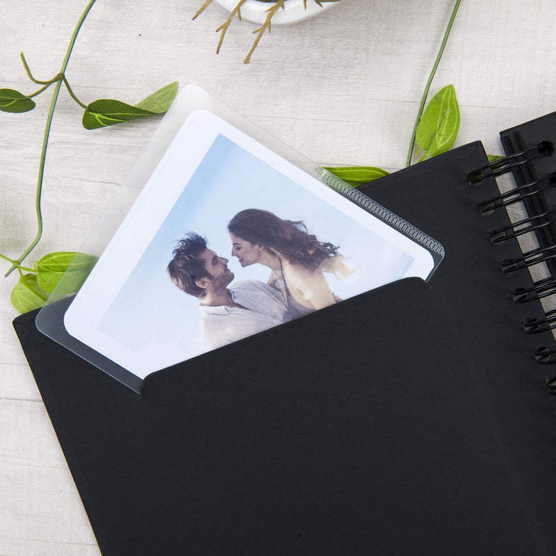 8 x 8 Inch Small DIY Scrapbook Photo Album with Cover Photo 80 Pages Hardcover Craft Paper Photo Album for Guest Book, Anniversary, Valentines Day Gifts (Black, 8 x 8 inch) Black - NewNest Australia