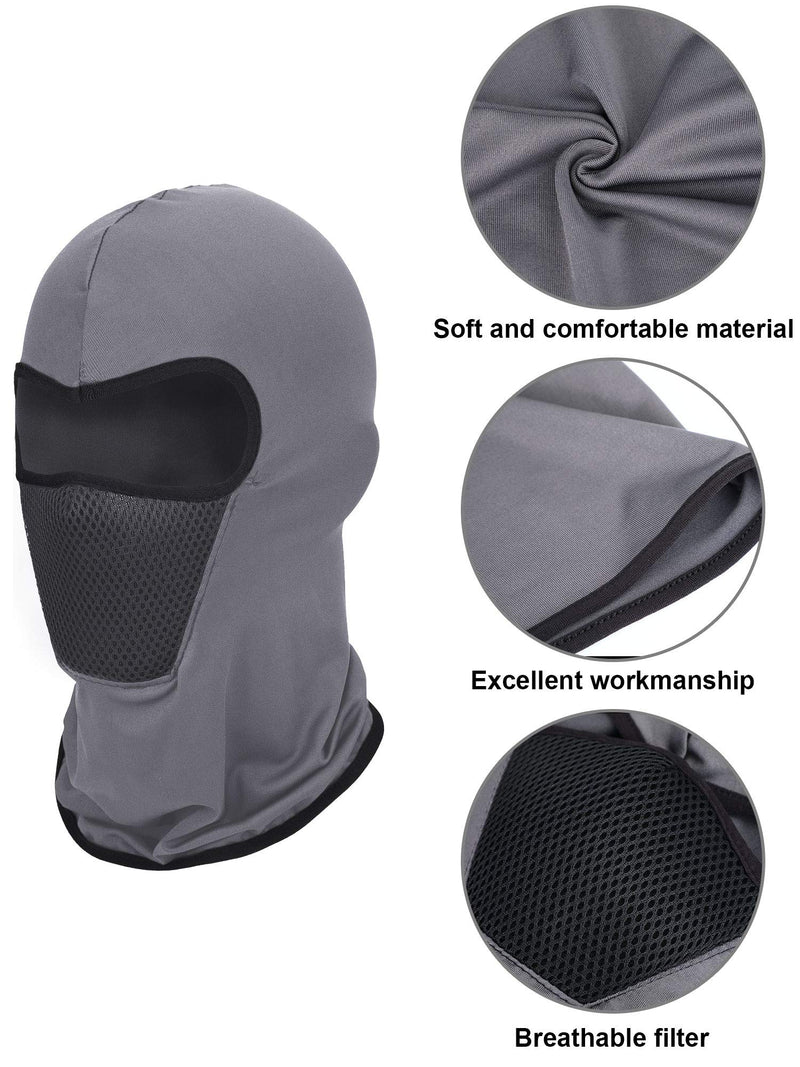 6 Pieces Summer Balaclava Face Mask Breathable Sun Dust Protection Mask Long Neck Cover for Outdoor Activities Grey, Blue, Black, Camouflage - NewNest Australia