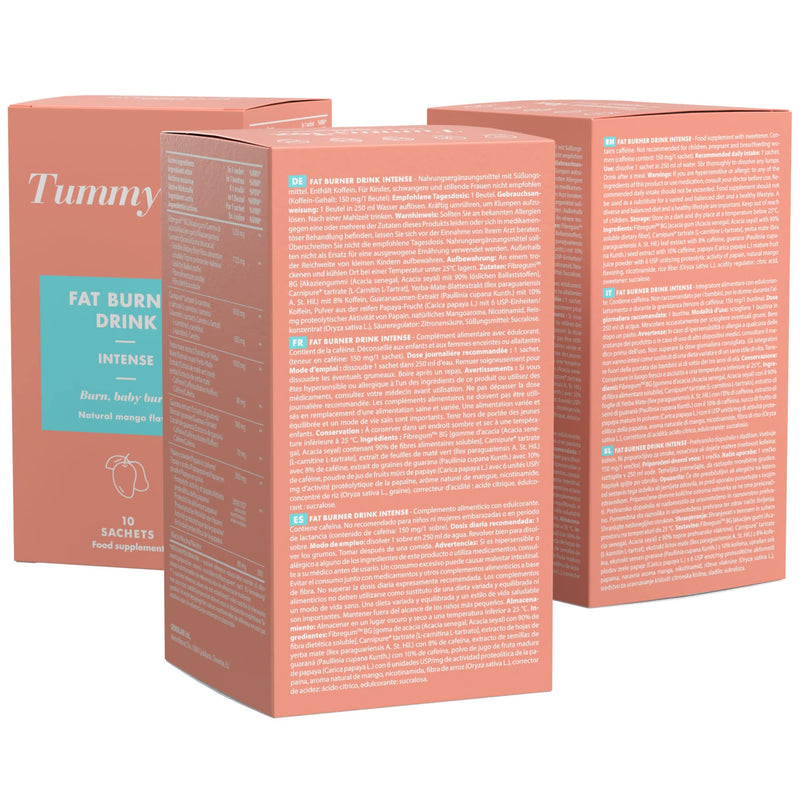 F-Burner Drink - L-Carnitine, Guarana and Green Mate Leaf Extract - Mango Flavored Drink - 30 Sachets for 30 Days - TummyTox - NewNest Australia