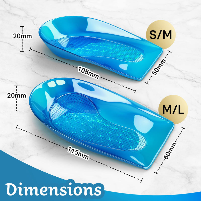 Medipaq Posture Correcting Gel Heel Pads - 1 Pair (S/M: UK Size 3-8) Gel Heel Cups - Gel Heel Pads for Plantar Fasciitis - Angled Design Corrects Pronation or Supination 1x Pair - S/M (Size 3 - 8) - NewNest Australia