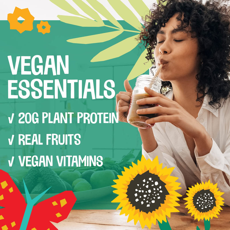 Vegan Protein Powders (1kg) - Natural Vegan Protein Shake High in Iron & Zinc with Fruits, Botanicals & Plant Based Protein Powder, Gluten Free, Dairy Free, Lactose Free (Vanilla, 1kg No Scoop) Vanilla 1 kg (Pack of 1) - NewNest Australia