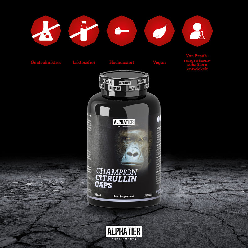 L-Citrulline Malate Capsules - 360 Caps High Dose + Vegan - Alpha Champion L-Citrulline Malate Dl 2:1 - Fitness Bodybuilding - Premium Quality Without Magnesium Stearate - NewNest Australia
