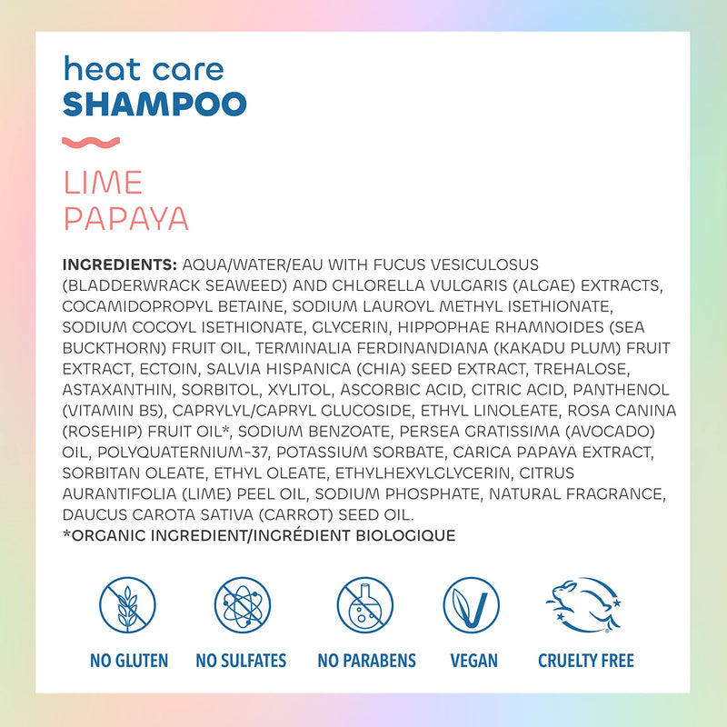 Seaweed Bath Co. Heat Care Shampoo, Lime Papaya Scent, 12 Ounce, Sustainably Harvested Seaweed, Sea Buckthorn, Kakadu Plum, For Heat Damaged Hair - NewNest Australia