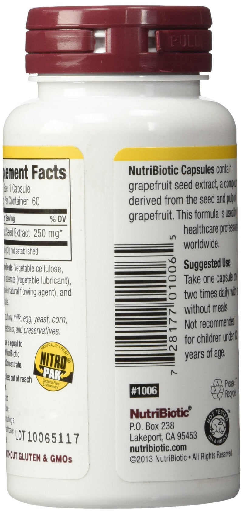 NutriBiotic – Grapefruit Seed Extract Capsules 250mg, 60 Count | Maximum Strength with Bioflavonoids | Potent Immune & Overall Health Support | Easy to Swallow | Vegan, Gluten Free, Non-GMO - NewNest Australia