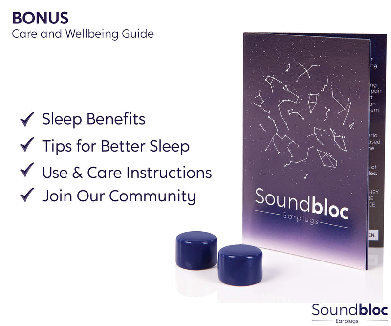 Ear Plugs for Sleeping by Soundbloc™ - 1 Year Supply (6 Pairs) - Custom Fit 27dB Noise Reduction Reusable Soft Silicone Earplugs - The Earplug for Sleep Size M/L Medium - Large - NewNest Australia