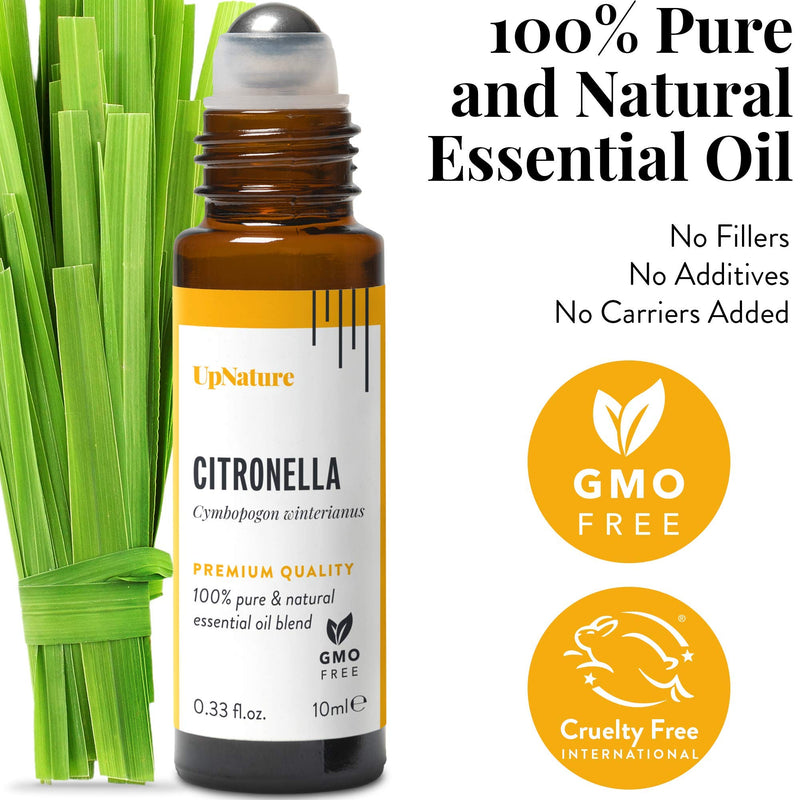 Citronella Essential Oil Roll-On – Boost Your Mood, Stay Safe from Bugs - Pre-Diluted, Aromatherapy, Therapeutic Grade – Perfect Stocking Stuffer! (10ml/.33) Citronella - NewNest Australia
