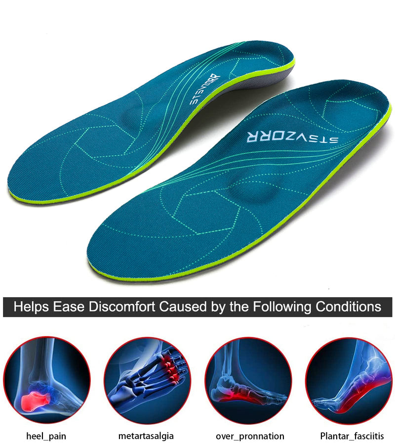 iFitna Plantar Fasciitis Arch Support Orthopedic Insoles Relieve Flat Feet Heel Pain Shock Absorption Comfortable Inserts(Size:UK-6,Length:9.87",Green) UK-6-25CM--9.87" Green - NewNest Australia