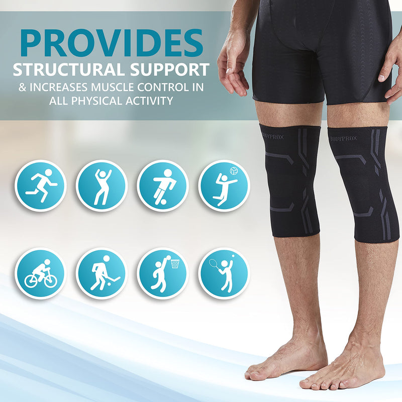 Knee Compression Sleeve for Men and Women (2 Pack), Knee Support Brace for Running and Work out (Medium) Medium - NewNest Australia