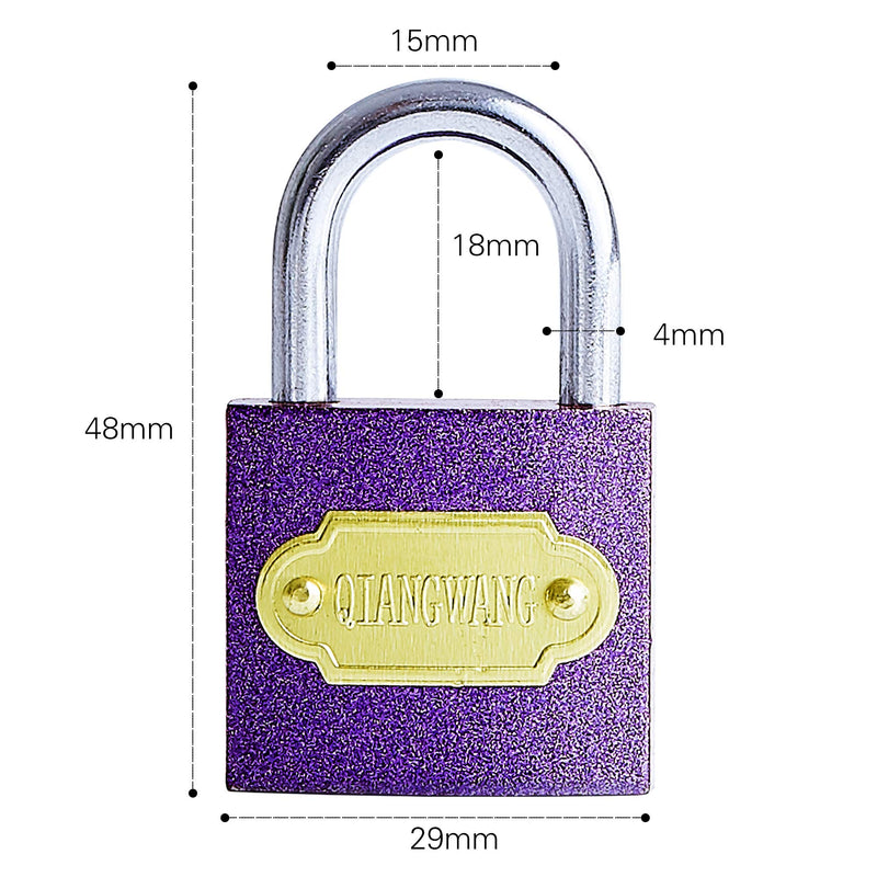 Padlocks (Pack of 2 Purple) Small Padlock with 3 Keys for Securing Your Great for Gym Locker, Suitcase, Backpacks, Jewelry Boxes, Luggage and More! 2 × Purple - NewNest Australia