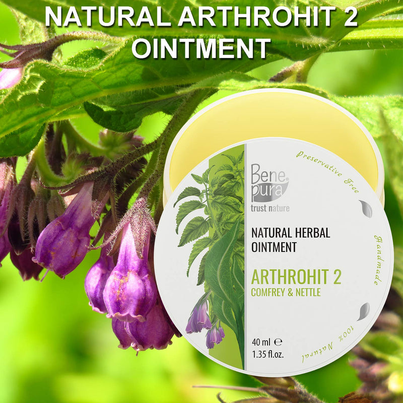 BenePura Comfrey Ointment for Muscle Pain Relief - Natural Comfrey Cream for Knee Pain Relief, Joint Pain Relief, Back Pain Relief, Neck Pain Relief - Muscle Rub Pain Relief Cream with Nettle - 40ml - NewNest Australia
