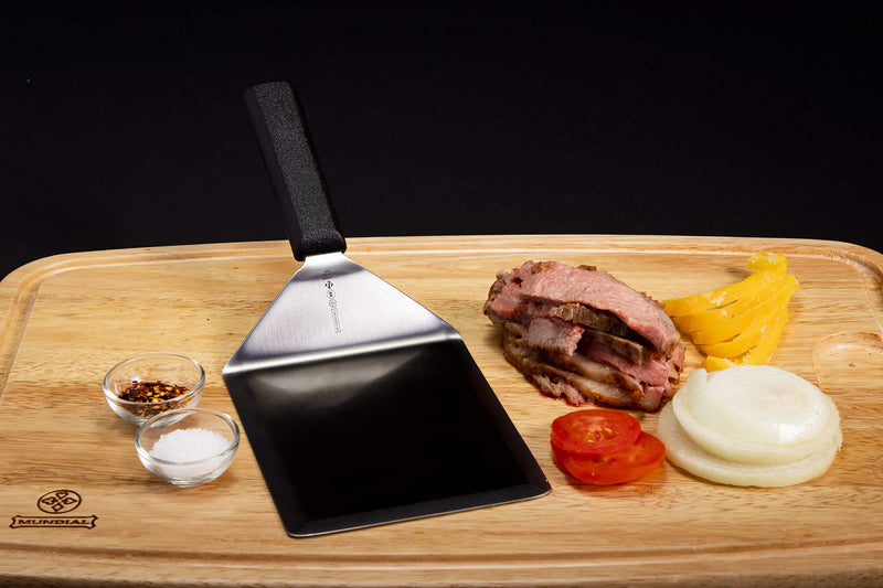 NewNest Australia - Mundial 5698HH Heat Resistant Steak and Hamburger Turner/Spatula 6-inch by 5-inch with Black Handle 