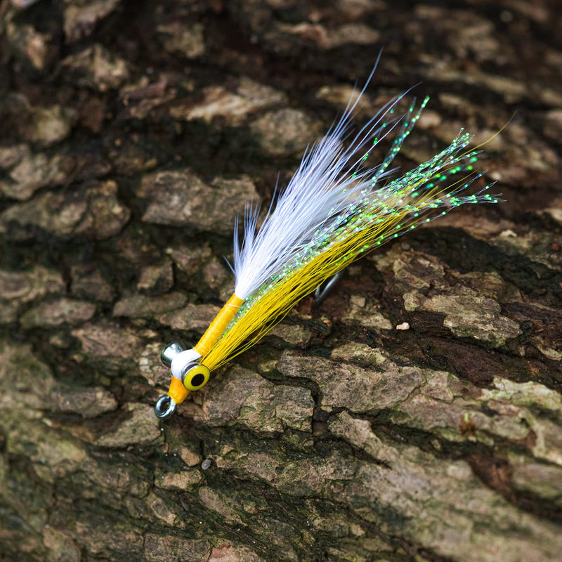 Goture 6pcs Clouser Deep Minnow Fishing Flies Streamer Fly Fishing Lure Bass Flies Hook Size 4#, 2#, 1/0, 2/0 1/0#-6pcs - NewNest Australia