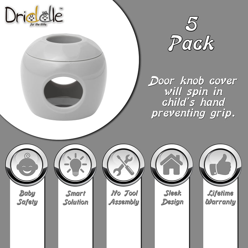 Door knob Baby Safety Cover - 5 Pack - Deter Little Kids from Opening Doors with A Child Proof Door Handle Lock - Diddle - NewNest Australia