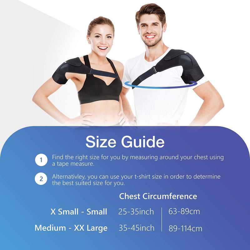 Shoulder Brace - Adjustable Shoulder Support for Women and Men with Hot and Cold Gel Pack - Shoulder Strap Support - Frozen Shoulder Relief and Rotator Cuff Support - Sports Laboratory XSmall-Small (27-35inch) - NewNest Australia