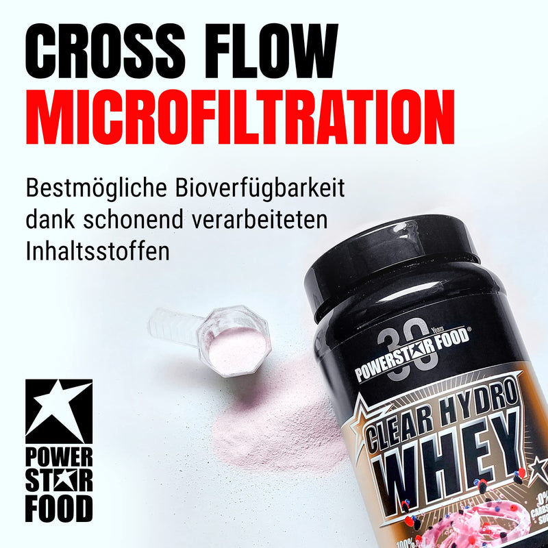 Powerstar Clear Hydro Whey 630 G Fruity Light Cfm Whey Protein Isolate 89.4% Protein I.Tr Made In Germany Iso Protein Powder Ideal As Shake With Water Rich In Eaa Wildberry - NewNest Australia