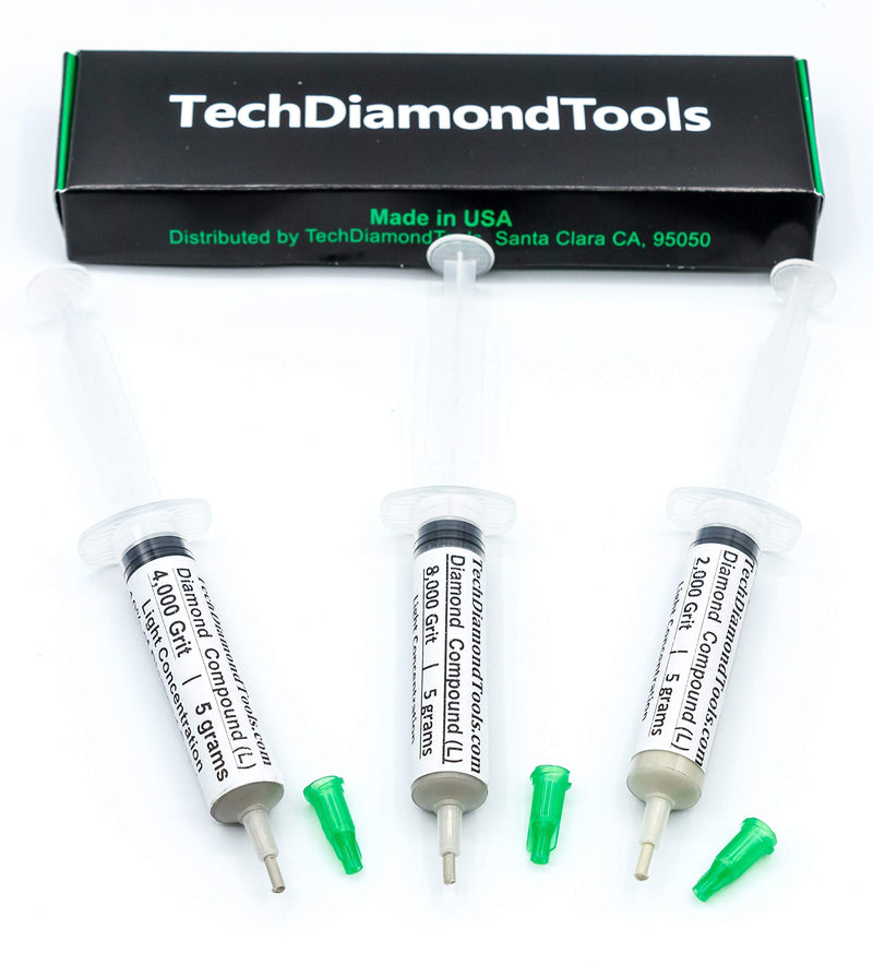 TechDiamondTools Kit of 3 Diamond Polishing Compound Polishing Paste 2000 4000 8000 Grit for Marble Glass Metal Rock Jewelry Resin Silver Gemstone with 10% of Diamond Powder USA Made 8000 4000 2000 grit - NewNest Australia