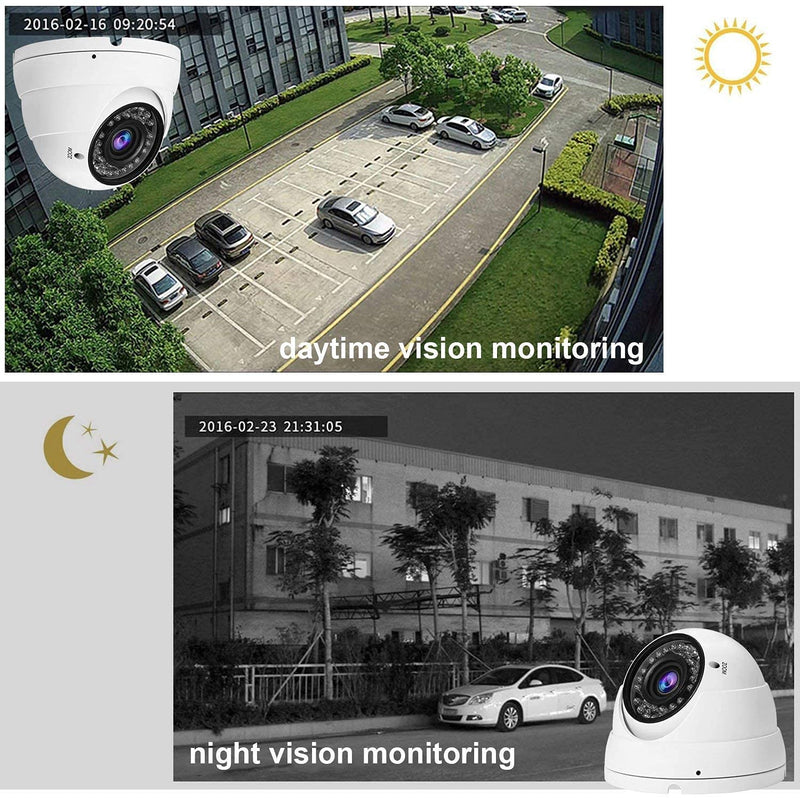 Anpviz 2MP CCTV Camera HD 1080P 4-in-1 (TVI/AHD/CVI/960H CVBS) Security Dome Camera, 2.8-12mm Varifocal Lens Analog Video Surveillance, Wide Angle Viewing Day & Night Indoor Outdoor Waterproof (White) White - NewNest Australia