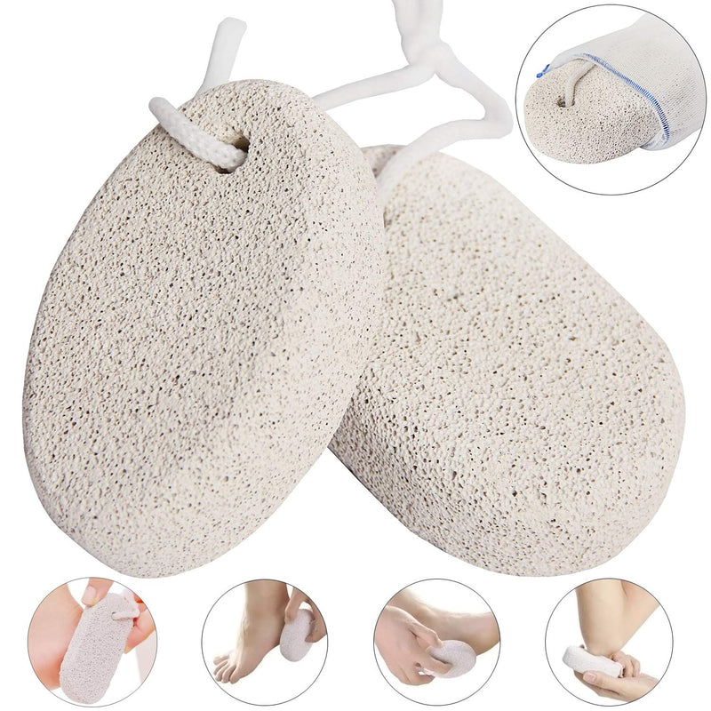 [2 Pack] Natural Pumice Stone for Feet Callus, Pinowu Lava Pedicure Tools Hard Skin Callus Remover for Feet and Hands - Foot Scrub Natural Foot File Exfoliation to Remove Dead Skin - NewNest Australia