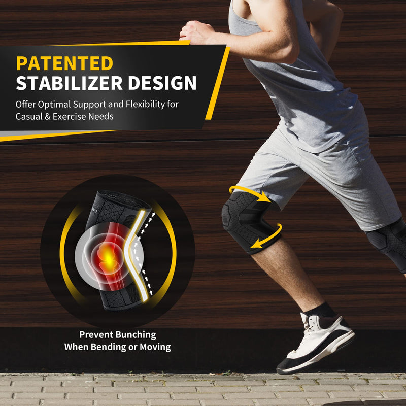 Cambivo Pack Of 2 Knee Support For Men And Women, Knee Support With Pmma Side Stabilizers And Patella Pad, Bandage Knee Pads For Meniscus Tears, Arthritis, Acl, Joint Pain, Running, Volleyball, Sports - NewNest Australia