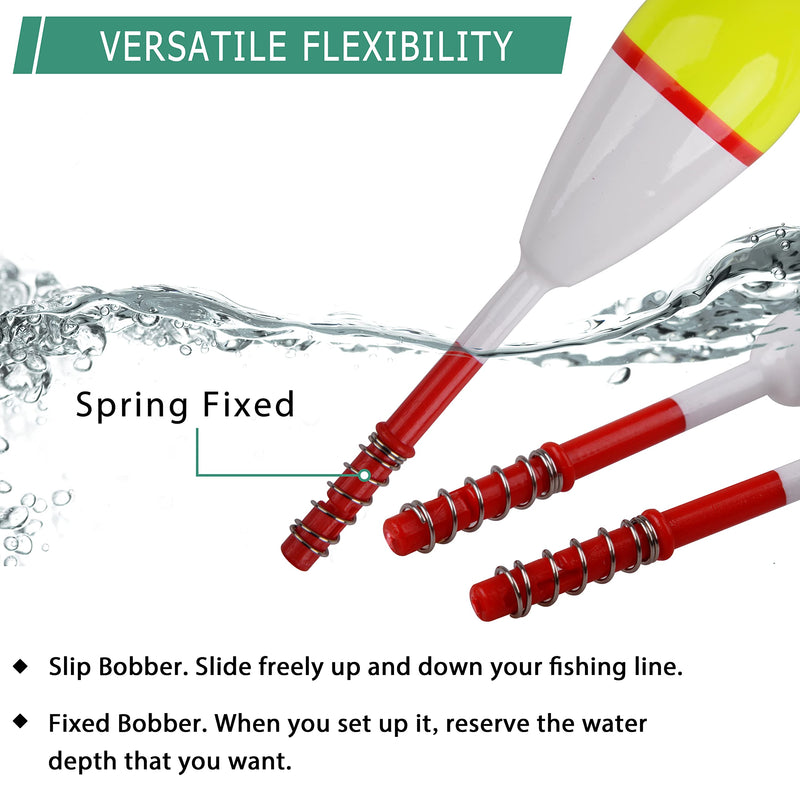 Wood Slip Bobbers Fishing Floats and Bobbers Spring Oval Stick Slip Bobbers for Crappie Panfish Trout Bass Fishing Tackle Accessories 1.57in X 0.91in X 5.63in - 10pcs - NewNest Australia