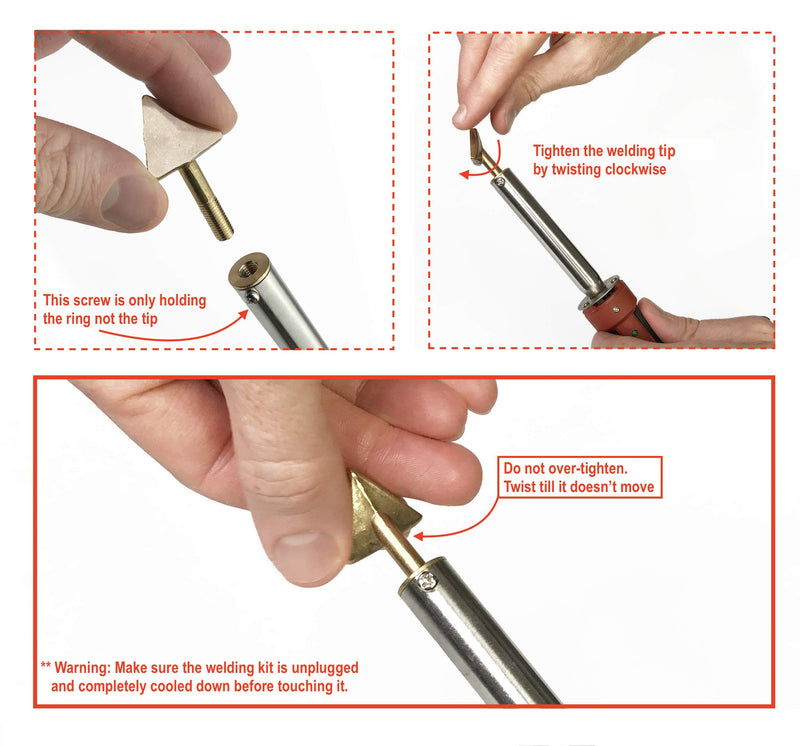 2pc Jounjip Replacement Tips for Jounjip or Gino Brand 80 Watt Plastic Welding Kits - 1/4"-28 Thread - NewNest Australia