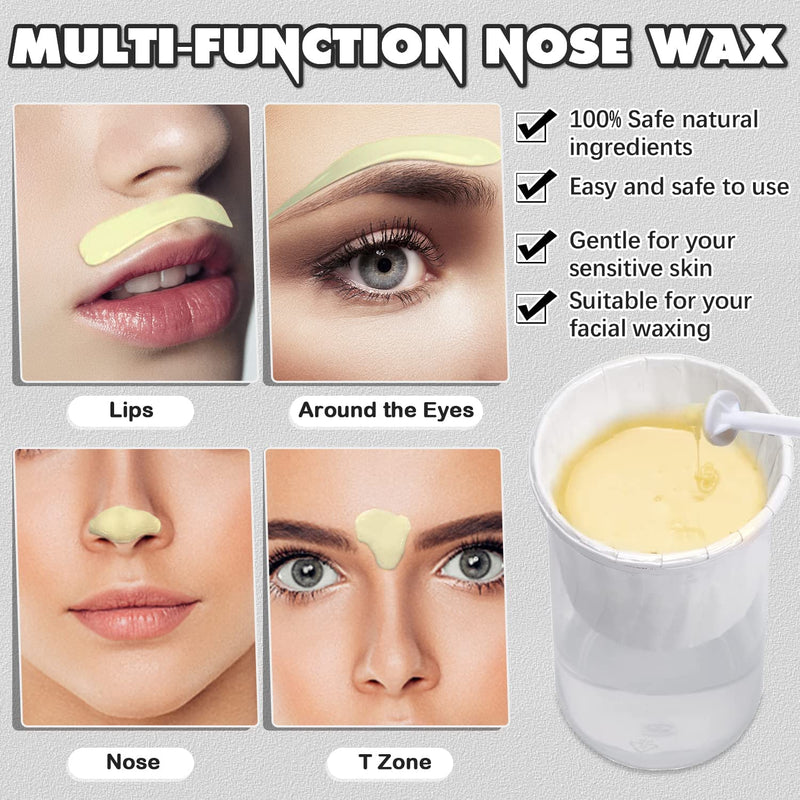 Nose Hair Wax Nose Wax Kit Hair Removal Set For Men And Women 100 G Nose Hair Wax, 20 Safe Tip Applicators, 10 Containers And 10 Mustache Stencils Safe, Easy, Fast - NewNest Australia