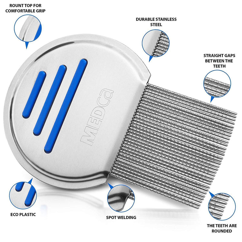 Lice Comb - (Pack of 3) Head Lice Treatment that's Individually Package to Prevent Contamination Professional Stainless Steel Louse and Nit Combs Removes Eggs with Rounded Tips for Comfort - NewNest Australia