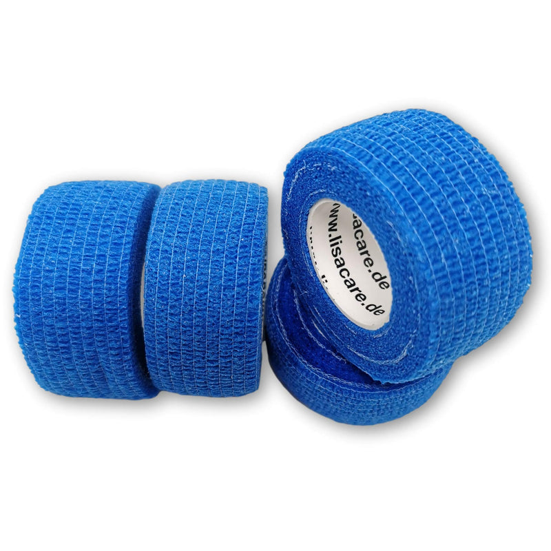 Lisacare Finger Plasters Self-Adhesive Elastic, Waterproof, Dust, Grease And Dirt-Repellent Plasters - Choice Of Colors - 4 Rolls Each 2.5 Cm X 4.5 M 2424 Blue 4 - NewNest Australia