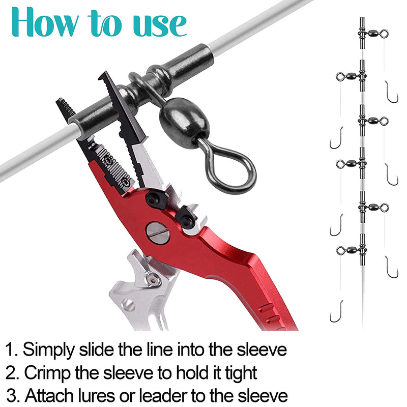 AGOOL Fishing Sleeves Swivels 3 Way Cross Line Swivels T Shape Crimp Swivels Crane Swivel Heavy Duty Brass Triple Swivels for Deep Drop Rigs Salwater Fishing Tackle Accessories - NewNest Australia