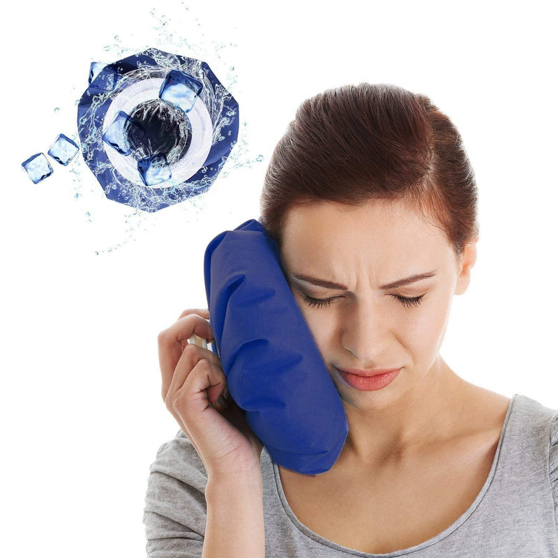 Ice Cold Pack Ohuhu 9" Reusable Ice Bag Hot Water Bag for Injuries, Hot & Cold Therapy and Pain Relief, No-Leak Waterproof Ice Bag, Blue 1 Count (Pack of 1) - NewNest Australia