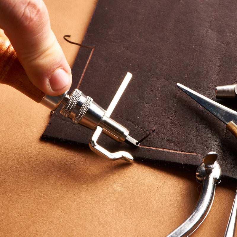 7 in 1 Leather Groover Tool and Leather Cutting Knife Set Adjustable Stitching Groover Leather Creasing Edge Leather Beveler Leather Grooving Tool Leather Edging Knife for DIY Leathercraft Cutting - NewNest Australia