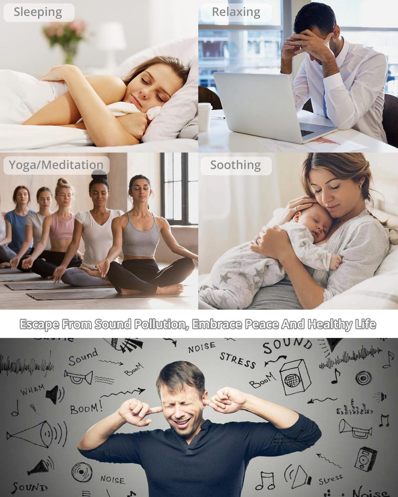 HOMGEN White Noise Machine White Noise Machine Sleep Aid Adult Baby with 3.5mm Audio Jack with 30 Sounds & 7 Colors Night Light Touch Panel Timer Memory Yoga Sleeping Black - NewNest Australia