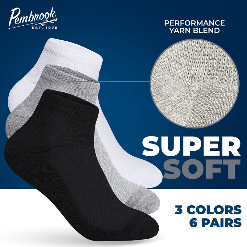 Diabetic Ankle Socks for Men & Women | 6 Pairs Wide Non Binding Socks Quarter Length | Edema Neuropathy Socks for Women & Men Medium 2 Black / 2 Grey / 2 White - 6 Pairs - NewNest Australia