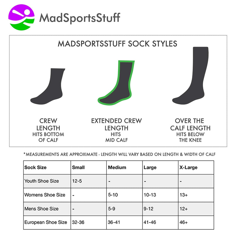 MadSportsStuff Volleyball Socks for Girls, Women & Teens in Crew Length Black/White Large - NewNest Australia