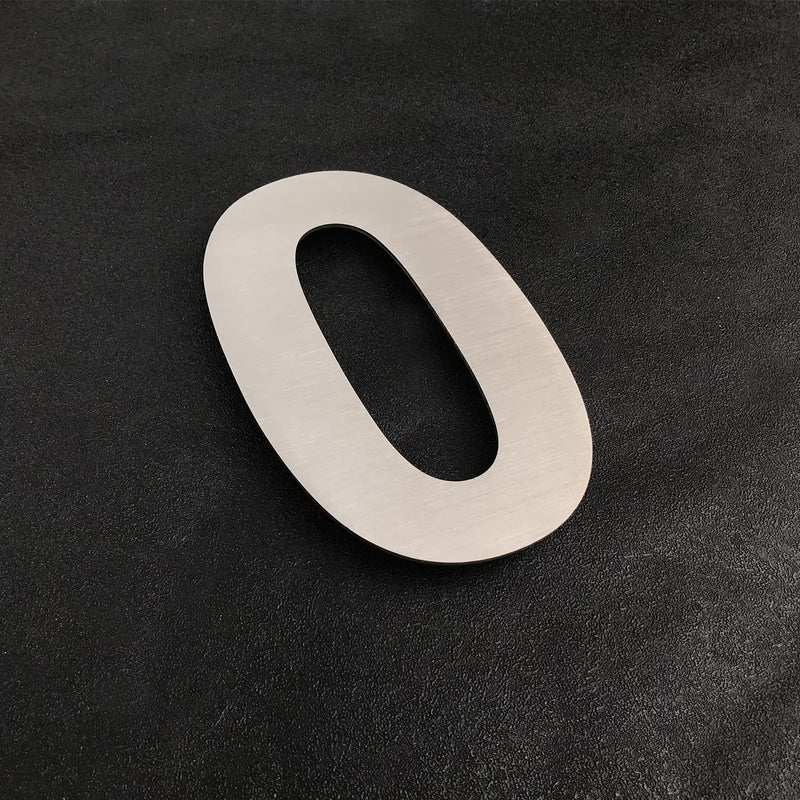 House Number - 6 Inch Stainless Steel Floating Home Address Number, Rustproof & Easy Install, Silver, (Number 0) Number 0 - NewNest Australia