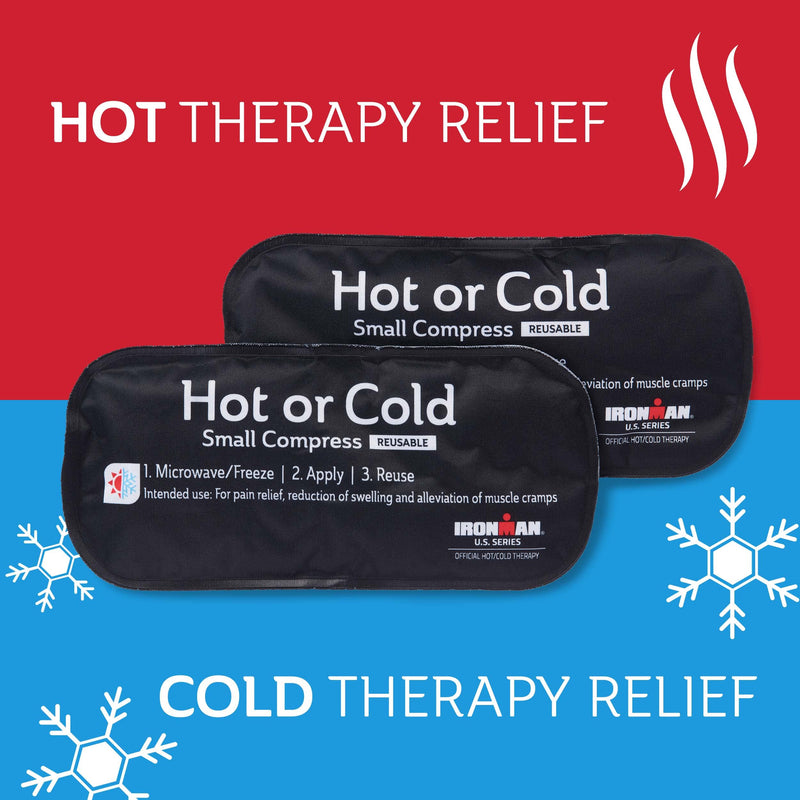 Curad Ironman Hot or Cold Reusable Compress, Reusable Ice Pack for Injuries, Small Compress is 5 in x 10.8 in, 2 Count - NewNest Australia