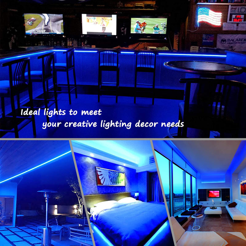 Blue Rope Lights, 16.4ft Waterproofe Flexible LED Strip Light, Indoor Outdoor Decorative Lighting for Home Christmas Holiday Garden Patio Party Blue - NewNest Australia