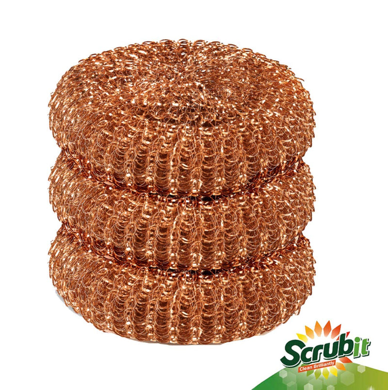 12 Pack Copper Coated Scourers by SCRUBIT – Scrubber Pad Used for Dishes, Pots, Pans, and Ovens. Easy scouring for Tough Kitchen Cleaning. - NewNest Australia