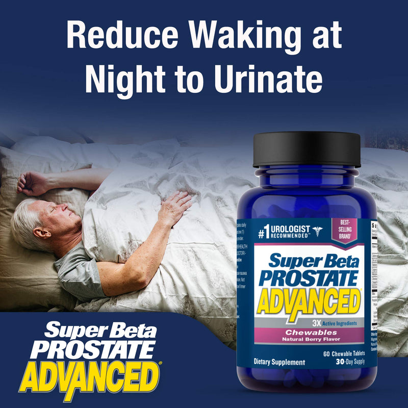 Super Beta Prostate Advanced Chewables - Delicious, Urologist Recommended Prostate Supplement for Men – Reduce Bathroom Trips, Promote Sleep, Support Prostate Health (60 Chews, 1-Bottle) - NewNest Australia