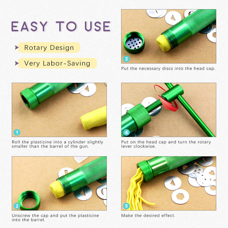 Swpeet 36Pcs Green Clay Extruder Gun Fondant Sugar Paste Extruder Clay Cake Sculpture Gun, Ball Stylus Dotting Tool with Plastic Scraper, Cake Decorating Supplies Modeling Tool - NewNest Australia
