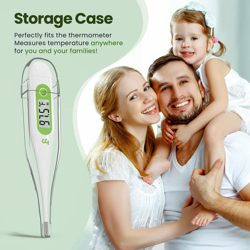 Thermometer for Adults, Oral Thermometer for Fever, Medical Thermometer with Fever Alert, Memory Recall, C/F Switchable, Rectum Armpit Reading Thermometer for Baby Kids and Adults Green/white - NewNest Australia