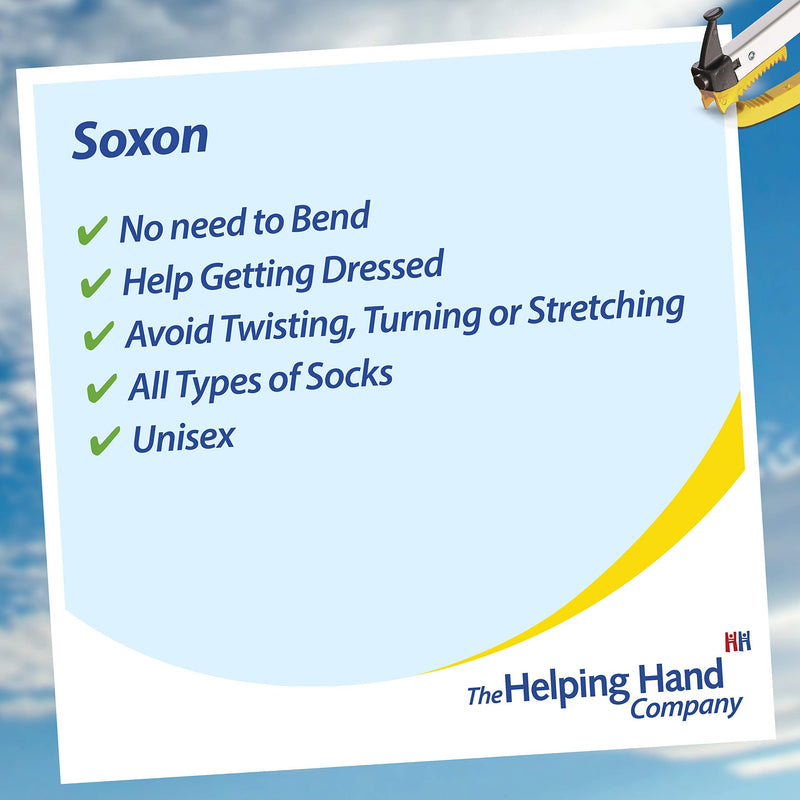 The Helping Hand Company Soxon Sock Aid - Fabric Sock Aid Tool and Stocking Applicator - Easy to Use Sock Puller Aid for Elderly, Disabled, Pregnant Women, Arthritis and Hip Recovery, White Single - NewNest Australia